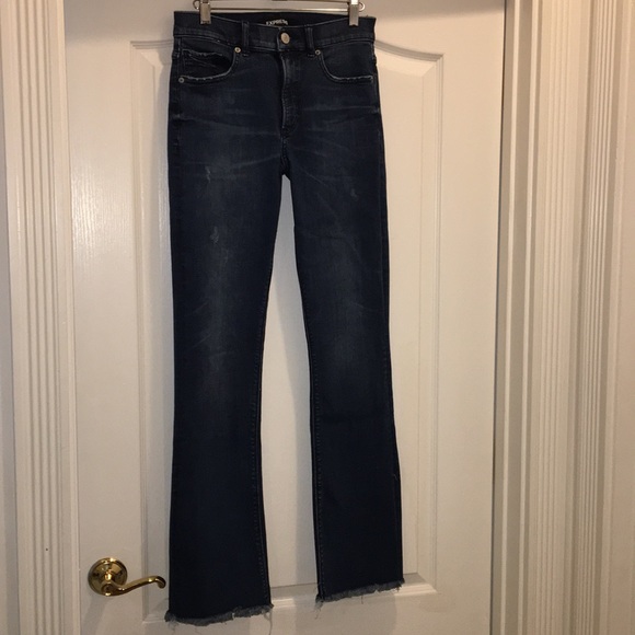 Express High Rise Stretch Plus Barely Boot Jeans - Picture 1 of 8
